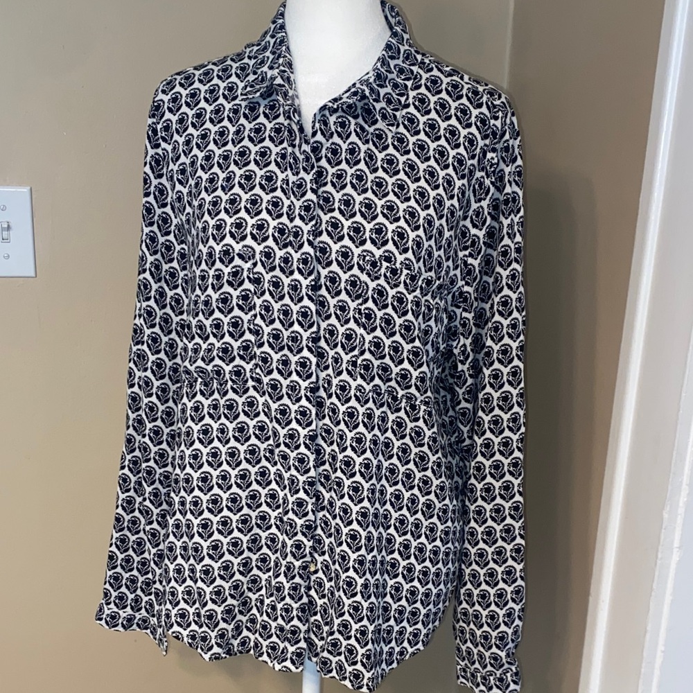 GUC LUNA MOON Print Blouse Button Down Shirt M